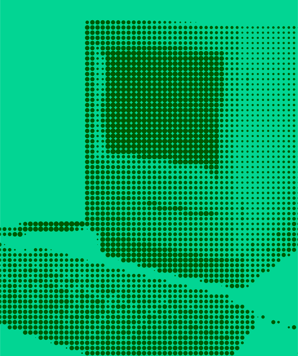 Halftone illustration of a descending staircase receding into the distance
